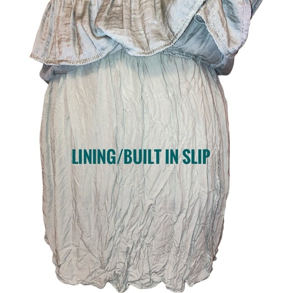 Glam Brand Midi Ruffle Dress with Balloon Sleeves & a Tiered Skirt Sage GRN SZM - Picture 5 of 8